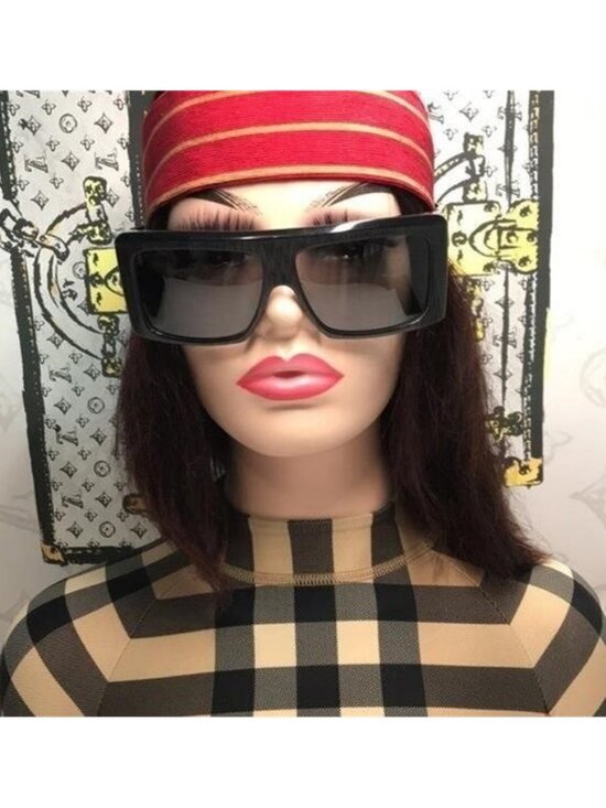 New Authentic Balenciaga BB0002S 003 Grey/Silver Mirror Shield Sunglasses